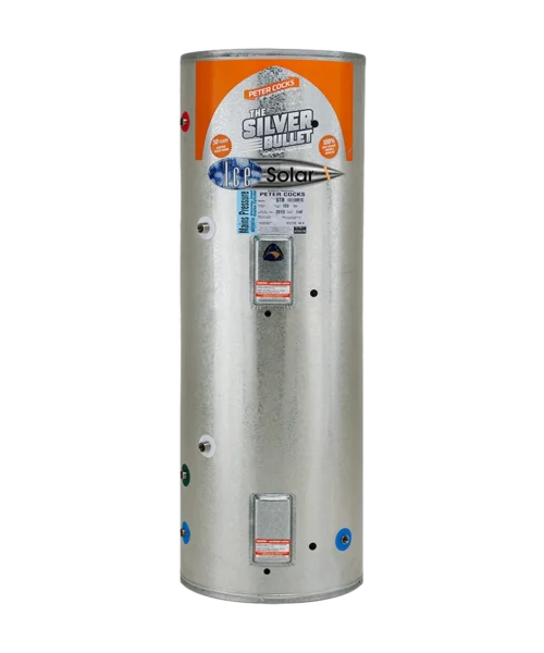 Solar hot water cylinder with wetback
