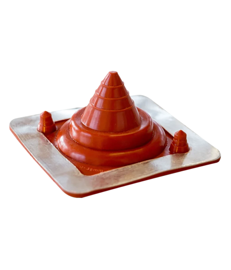 Orange solar roof flashing