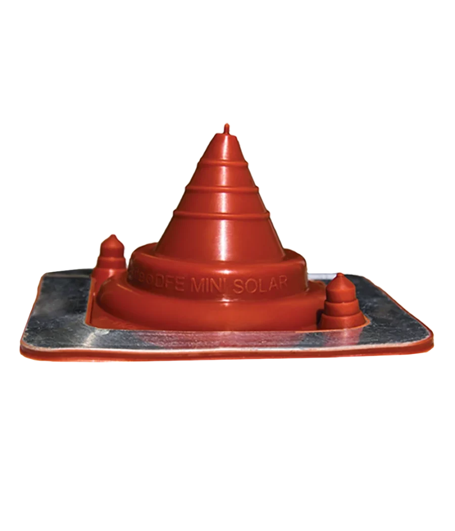 Orange solar roof flashing